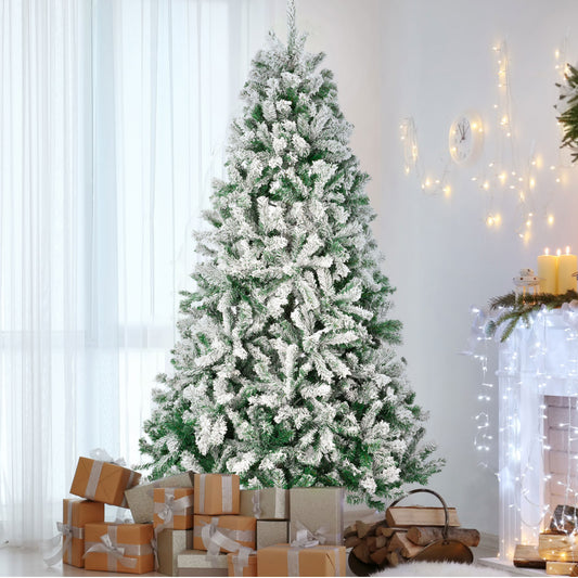 Künstlicher Weihnachtsbaum Tannenbaum mit 1381 Spitzen und 64 Zweige, Höhe 210 cm,  100% PVC Weihnachtsbaum mit Metallständer,realistisch dicht