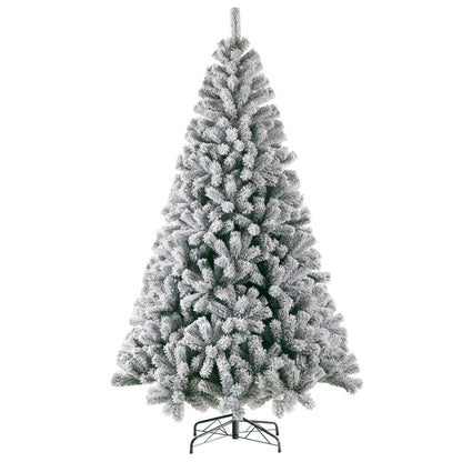 Künstlicher Weihnachtsbaum Tannenbaum, Schneebaum mit 1298 Spitzen 58 Zweige, 210 cm, 100% PVC Weihnachtsbaum mit Metallständer,realistisch dicht