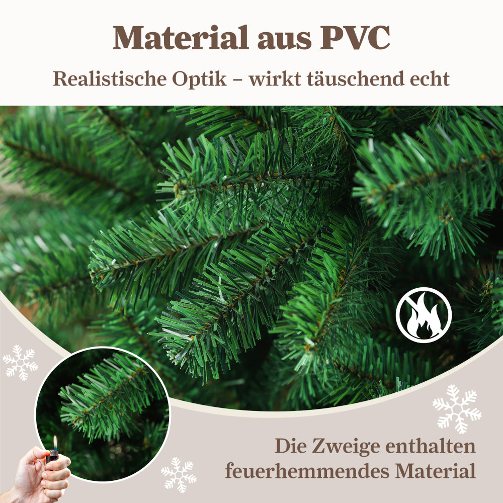 Künstlicher Weihnachtsbaum tannenbaum 210 cm mit 1.050 Zweigen – Realistische Optik, Langlebiges PVC-Material & Einfache Montage mit Metallständer