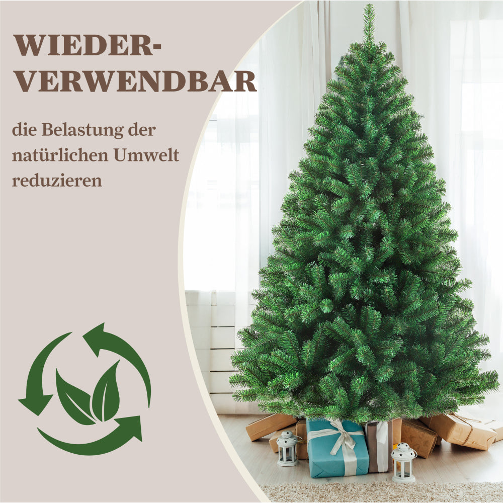 Künstlicher Weihnachtsbaum tannenbaum 210 cm mit 1.050 Zweigen – Realistische Optik, Langlebiges PVC-Material & Einfache Montage mit Metallständer