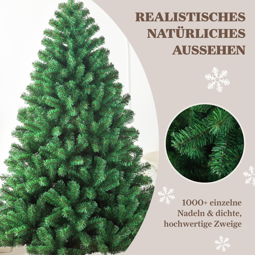 Künstlicher Weihnachtsbaum tannenbaum 210 cm mit 1.050 Zweigen – Realistische Optik, Langlebiges PVC-Material & Einfache Montage mit Metallständer