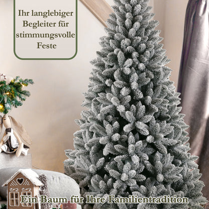 Künstlicher Weihnachtsbaum Tannenbaum mit 989 Spitzen und 46 Zweige, Höhe 180 cm, 100% PVC Weihnachtsbaum mit Metallständer,realistisch dicht