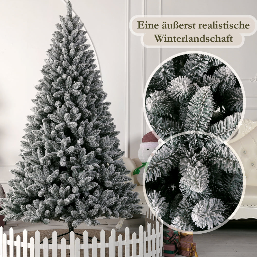 Künstlicher Weihnachtsbaum Tannenbaum mit 989 Spitzen und 46 Zweige, Höhe 180 cm, 100% PVC Weihnachtsbaum mit Metallständer,realistisch dicht