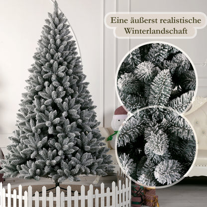 Künstlicher Weihnachtsbaum Tannenbaum mit 989 Spitzen und 46 Zweige, Höhe 180 cm, 100% PVC Weihnachtsbaum mit Metallständer,realistisch dicht