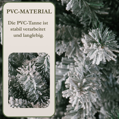 Künstlicher Weihnachtsbaum Tannenbaum, Schneebaum mit 1006 Spitzen 46 Zweige, 180 cm, 100% PVC Weihnachtsbaum mit Metallständer, realistisch dicht