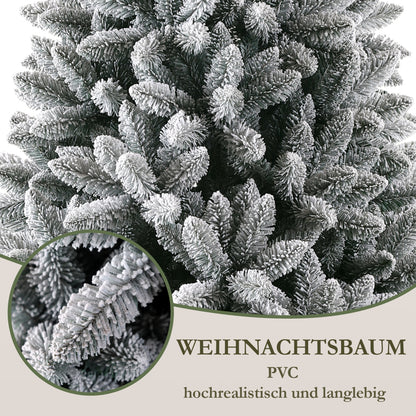 Künstlicher Weihnachtsbaum Tannenbaum mit 989 Spitzen und 46 Zweige, Höhe 180 cm, 100% PVC Weihnachtsbaum mit Metallständer,realistisch dicht